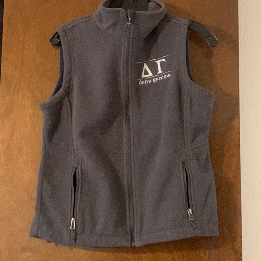 Port authority grey delta gamma fleece vest with pockets